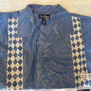 Paul Fredrick Blue Short Sleeve Shirt